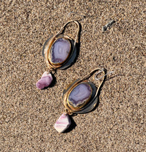 Load image into Gallery viewer, Purple Moss Agate/Wampum
