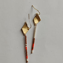 Load image into Gallery viewer, Brass/Beadwork Earrings 1
