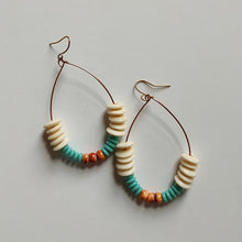 Load image into Gallery viewer, Bone/Spiny Oyster/Turquoise Earrings
