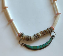 Load image into Gallery viewer, Bone/Turquoise Necklace
