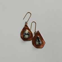 Load image into Gallery viewer, Natural White River Stone/Copper Earrings
